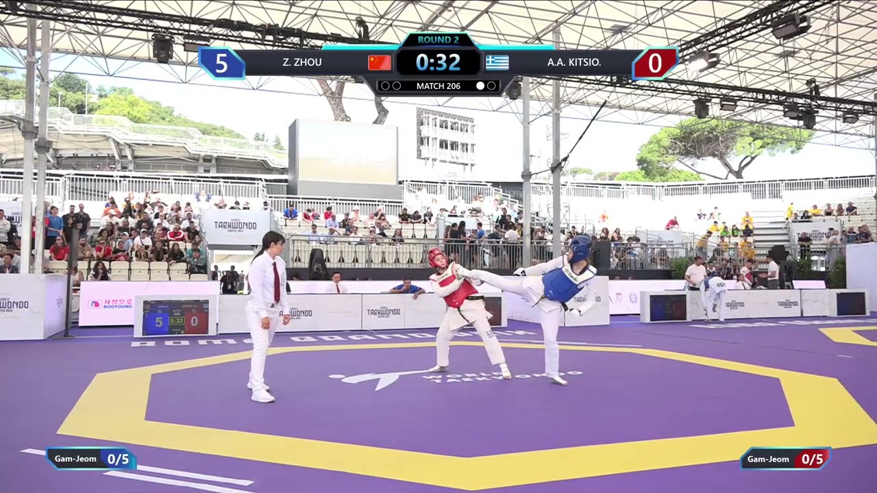 206 Round of 32 Women +67kg CHN Z ZHOU GRE A A KITSIO PGM