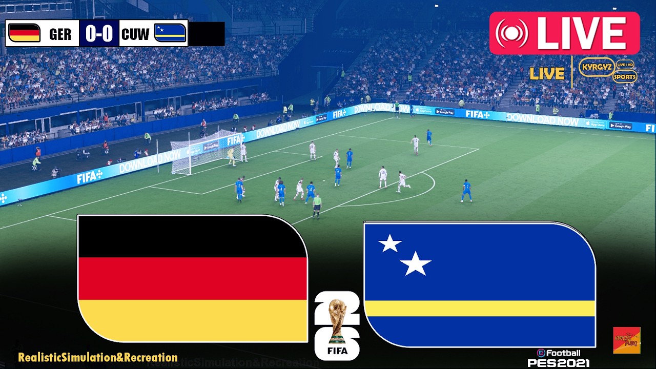 🔴LIVE : GERMANY vs CURACAO | eFootball PES 2021 Video Game Simulation PC