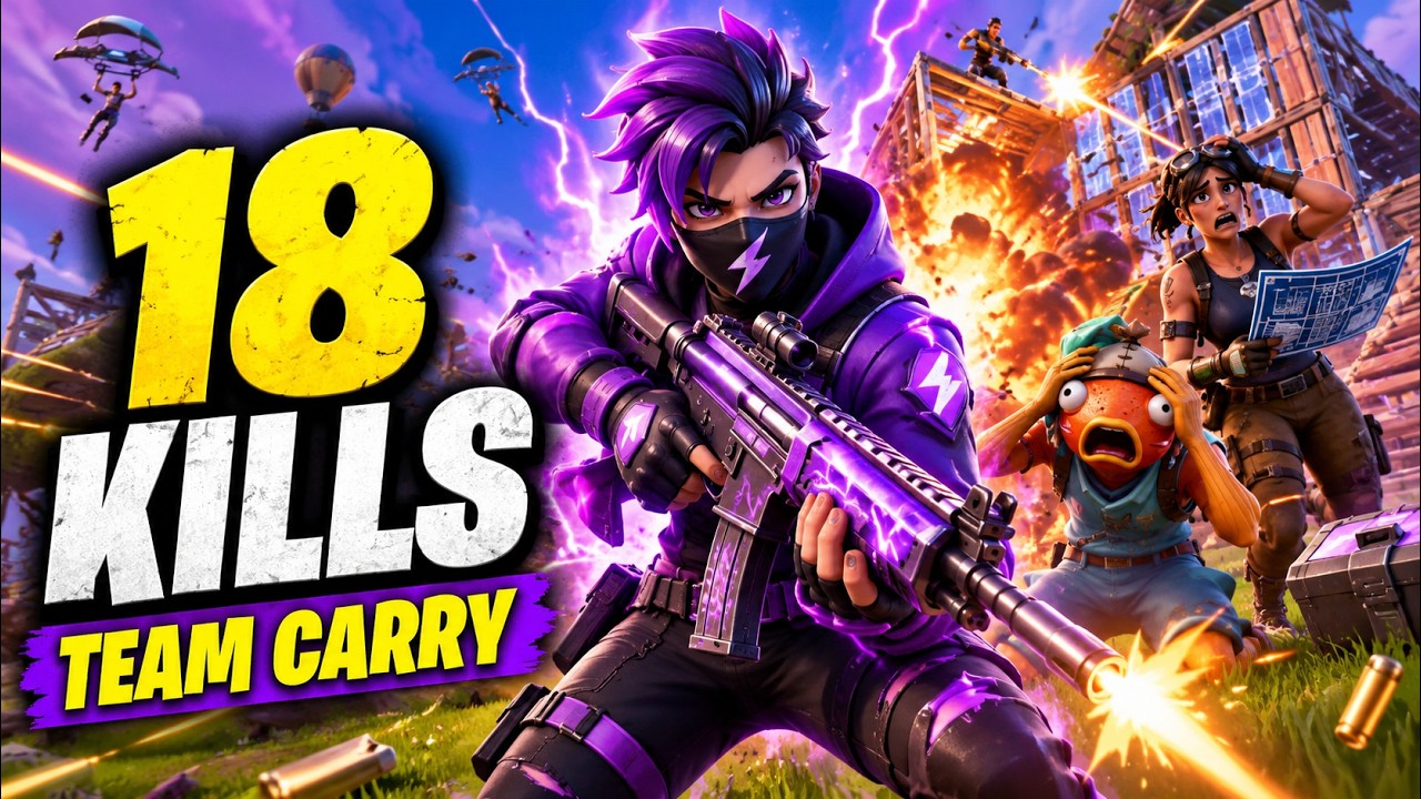 I Had to Carry My Trio With 18 KILLS đ | Fortnite Highlights