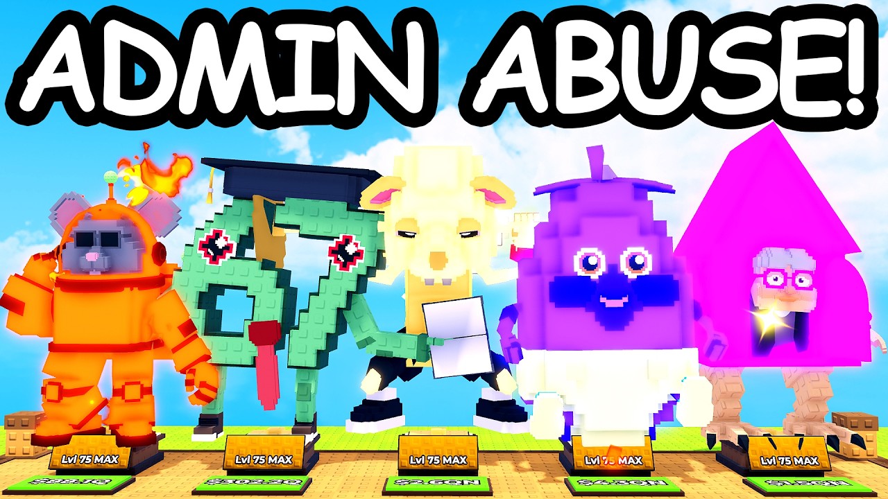 My CRAZIEST ADMIN ABUSE in Kick a Lucky Block!