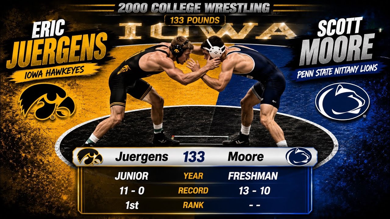 2000 College Wrestling: Eric Juergens, Iowa vs Scott Moore, Penn State | 133 pounds