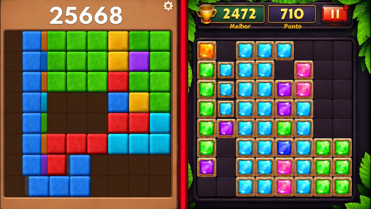 Block Blast Puzzle 🧩 VS Block Puzzle Jewel 💎✨ Satisfying Gameplay 🎮🔥