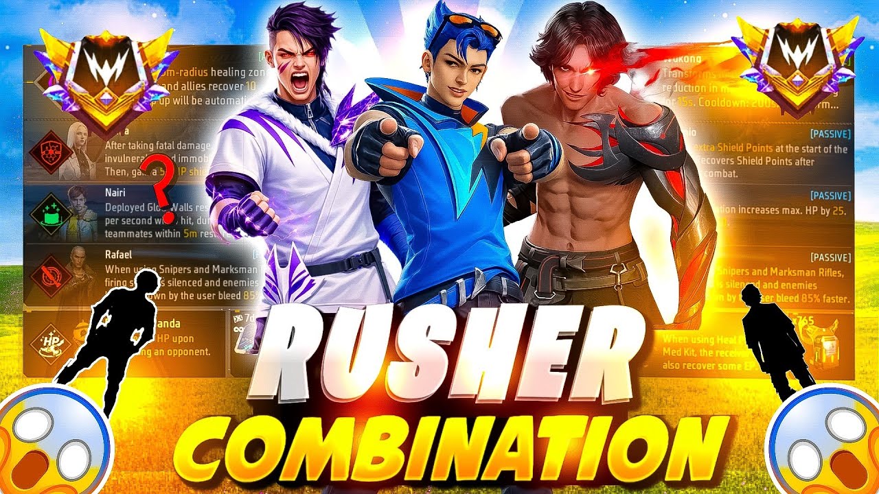 NEW ( RUSHER ) | 100% working ✅ Best character skill for cs rank | Cs rank best character skill
