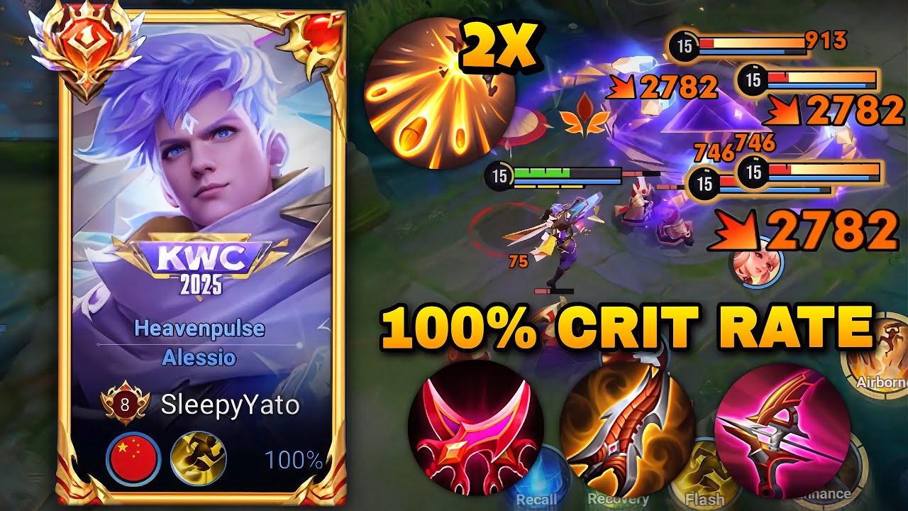 TOP 1 ALESSIO NEW BROKEN 100% CRIT RATE BUILD + 2X ULT COMBO IN FARM LANE! | HONOR OF KINGS