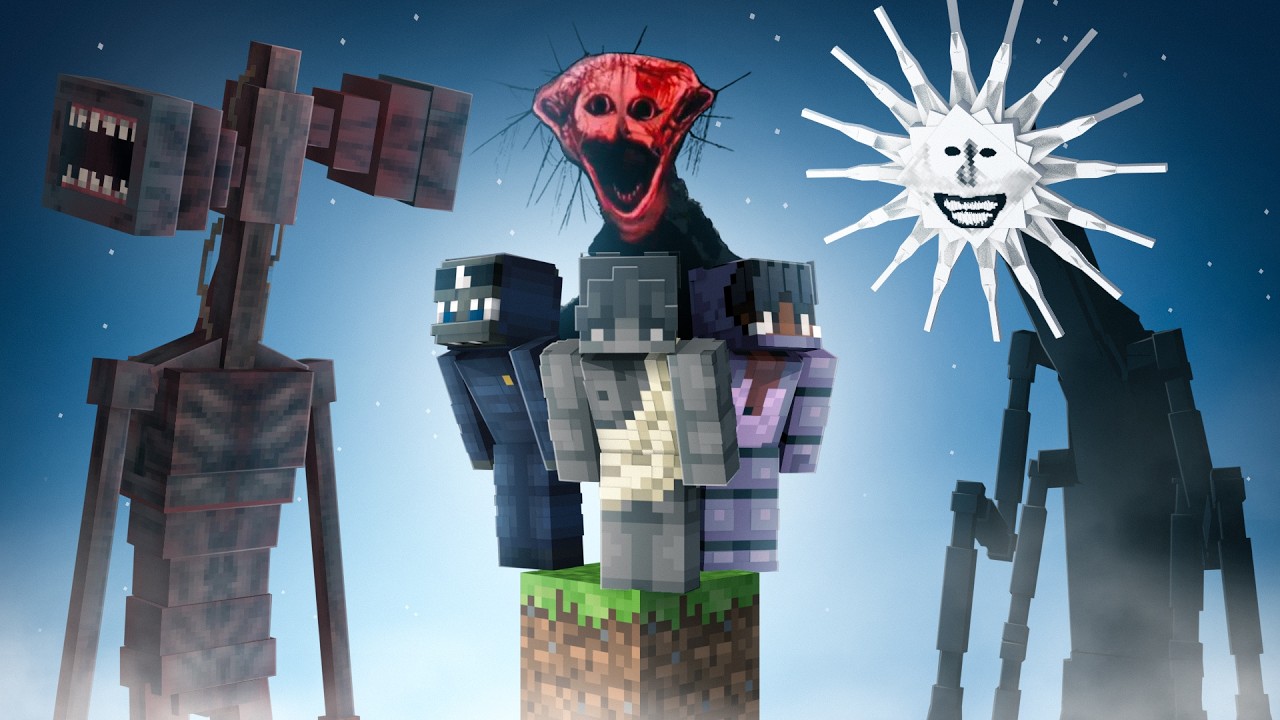 I Trapped YouTubers on ONE BLOCK with Horror Mods