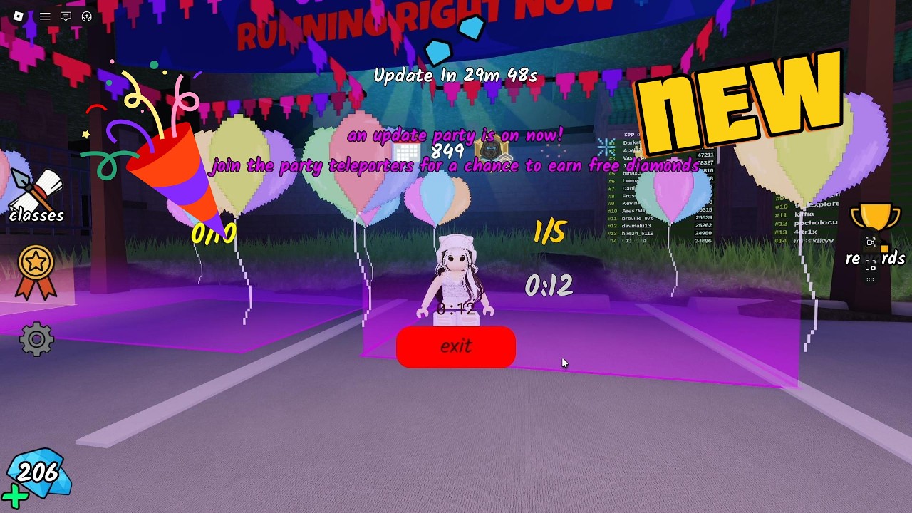 UPDATE PARTY in 99 Nights in the Forest Roblox😍🎉