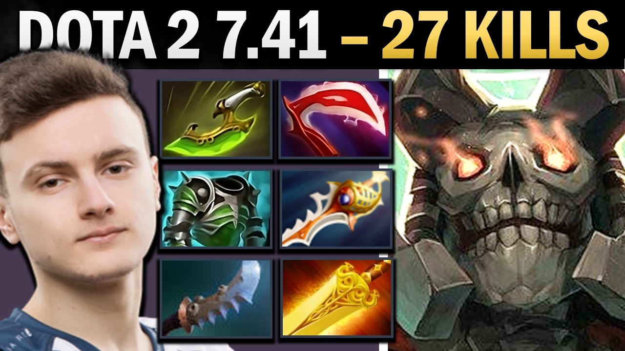 Wraith King Dota 2 7.41 with Rapier and 27 Kills - Dota 2 Gameplay
