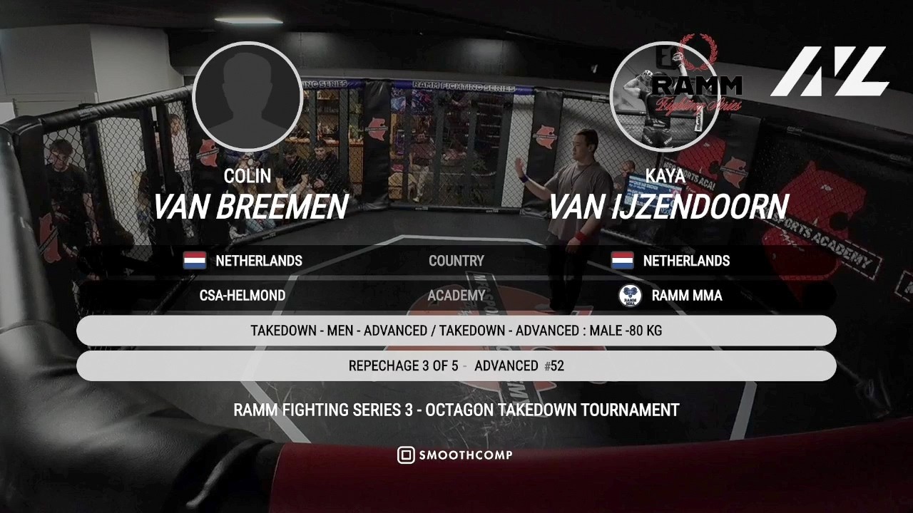 Colin van Breemen vs. Kaya van IJzendoorn | Advanced -80kg Repechage | RAMM TAKEDOWN TOURNAMENT