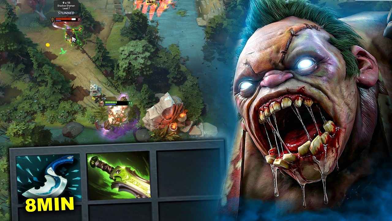 8Min Blink Pudge🔥🔥🔥35Kills One Shot Ethereal Blade + Rampage Dota 2