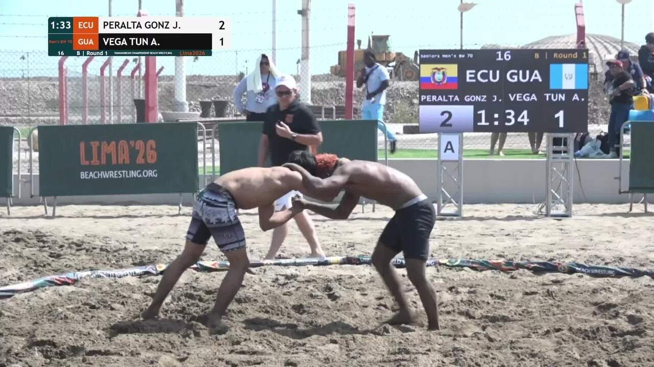 Jeremy Renzo PERALTA GONZALEZ (ECU) vs. Alex Fernando VEGA TUN (GUA) • B | Round 1 • Men's BW 70Kg