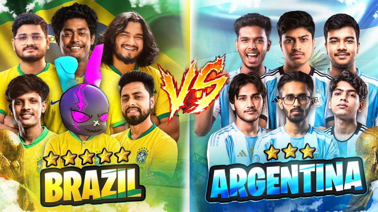 YOUTUBER VS ESPORTS PLAYER, BRAZIL VS ARGENTINA ЁЯдп ржЗржЙржЯрж┐ржЙржмрж╛рж░ VS ESPORTS ржкрзНрж▓рзЗрзЯрж╛рж░ 6 VS 6 ржХрж╛рж╕рзНржЯржо ЁЯШ▒