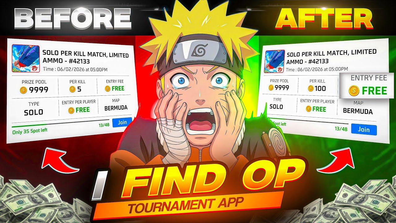 I FIND BEST FREE TOURNAMENT APP💰ENTRY- ₹0🔥PER KILL-10💴|| REAL TOURNAMENT APP EVER ⁉️FREE FIRE MAX🔥