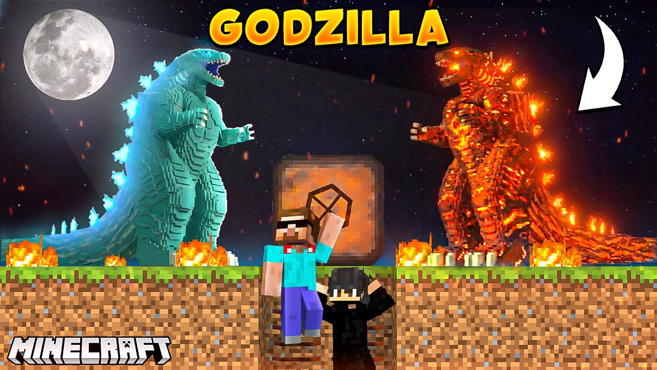 We Created BUNKER to Survive LUNAR GODZILLA in Minecraft…