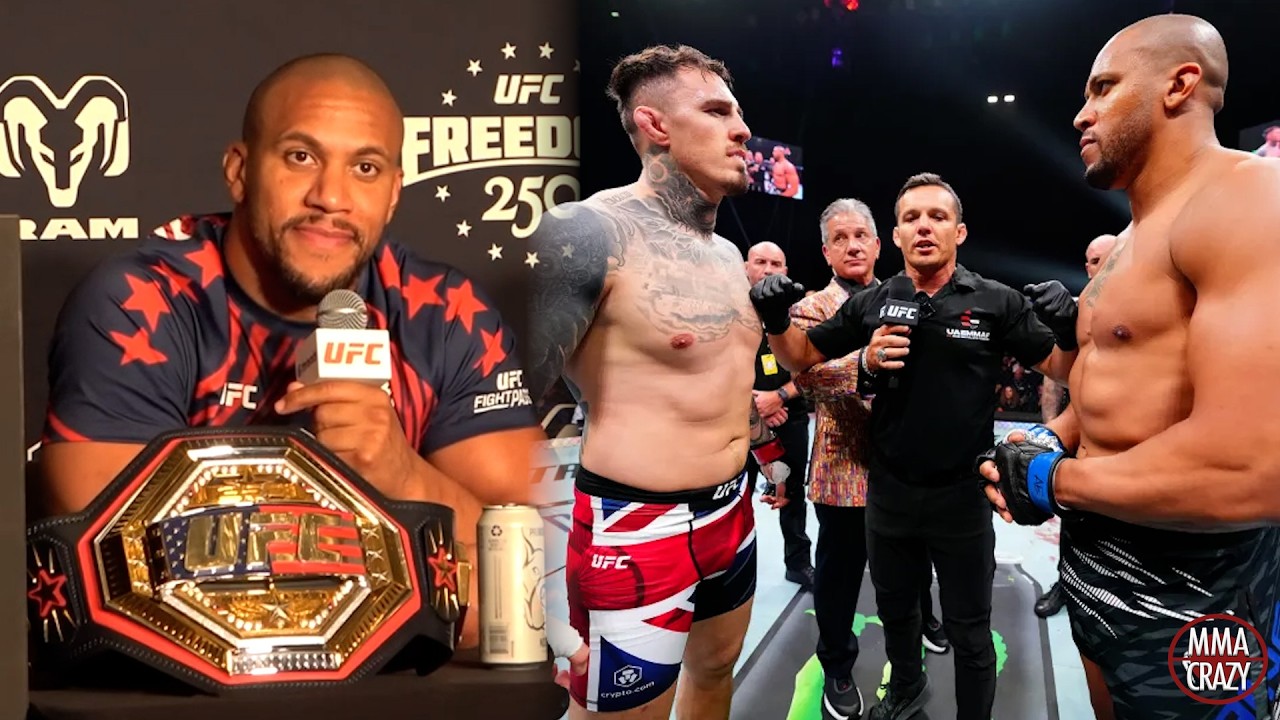 Ciryl Gane on Tom Aspinall rematch "We have UNFINISHED BUSINESS" background