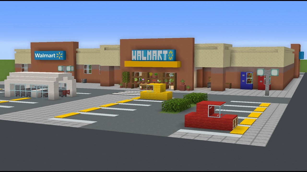 How to Build a Realistic Walmart Store in Minecraft | Step-By-StepTutorial