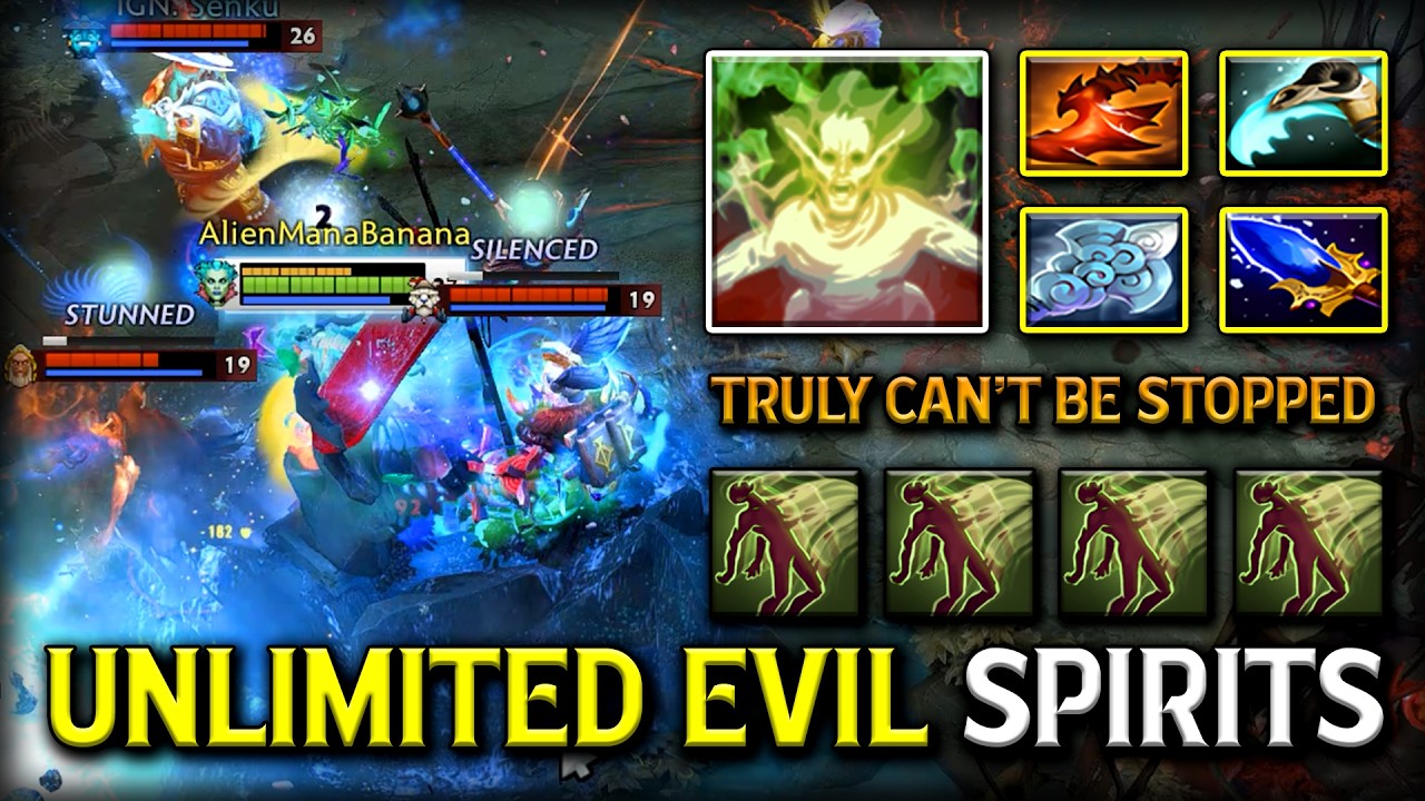 UNLIMITED EVIL SPIRITS MID DEATH PROPHET | Aghs Scepter + Wind Waker Build Truly Can't Be Tamed DotA