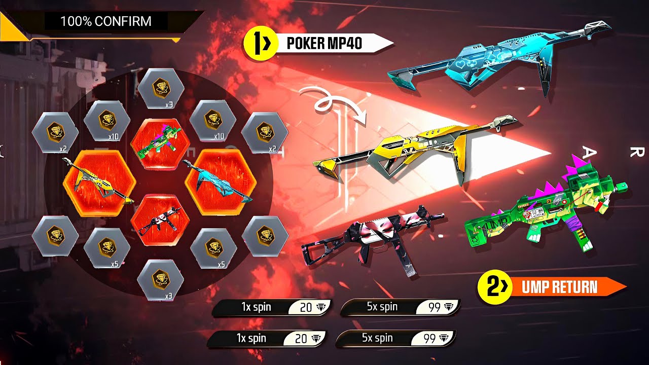 Poker Mp40 Return 💥😮 | Paper Cut Ump return Event | free fire new event | ff new event