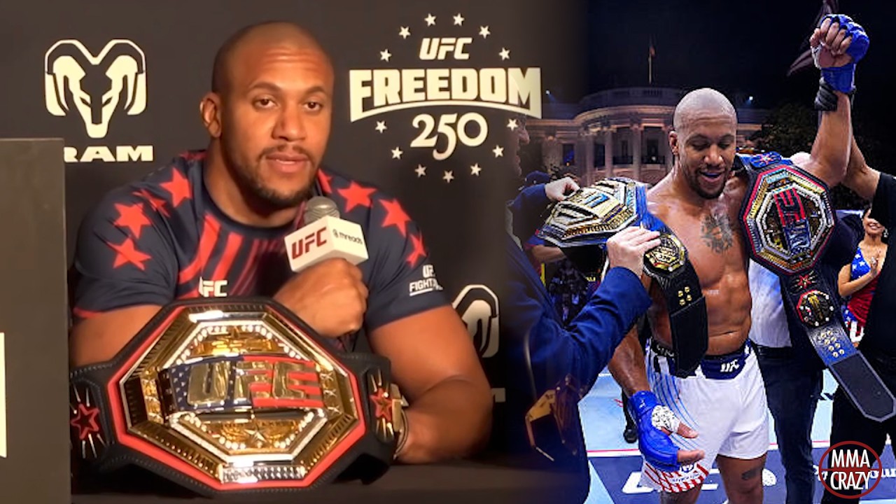 Ciryl Gane immediate Reaction to TKO over Alex Pereira at UFC Freedom 250