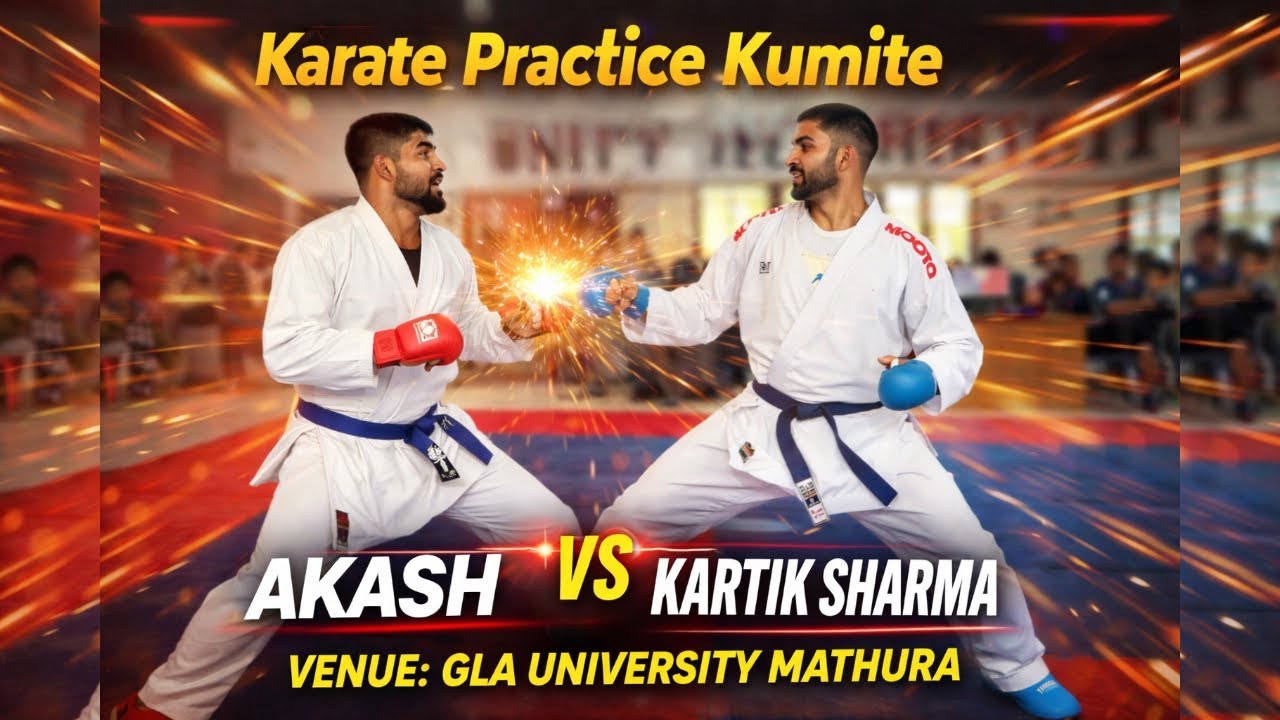 Practice Kumite With Akash And Kartik Sharma | -75 Kg Male Kumite | GLA UNIVERSITY | Karate Kumite