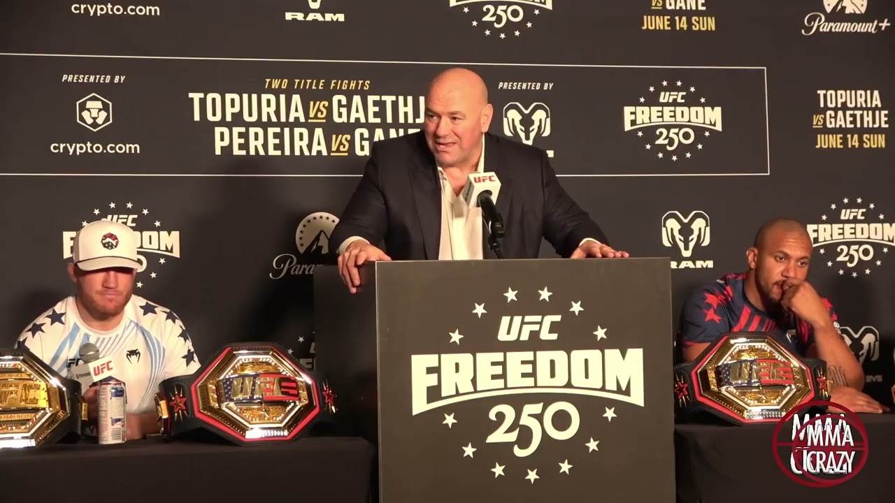 Dana White immediate Reaction to Justin Gaethje BEATING Ilia Topuria at UFC Freedom 250