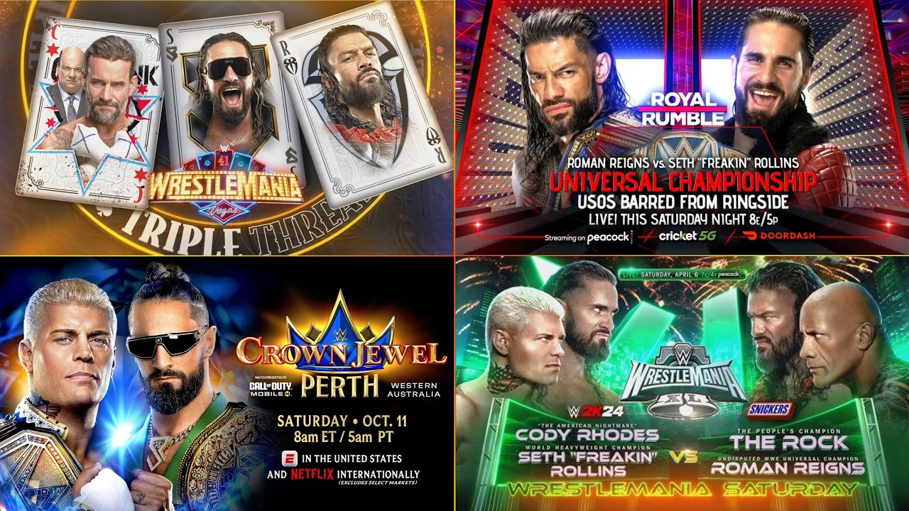 Seth Rollins Every WWE PPV & PLE Match Card & Results Compilation (2022-2026)
