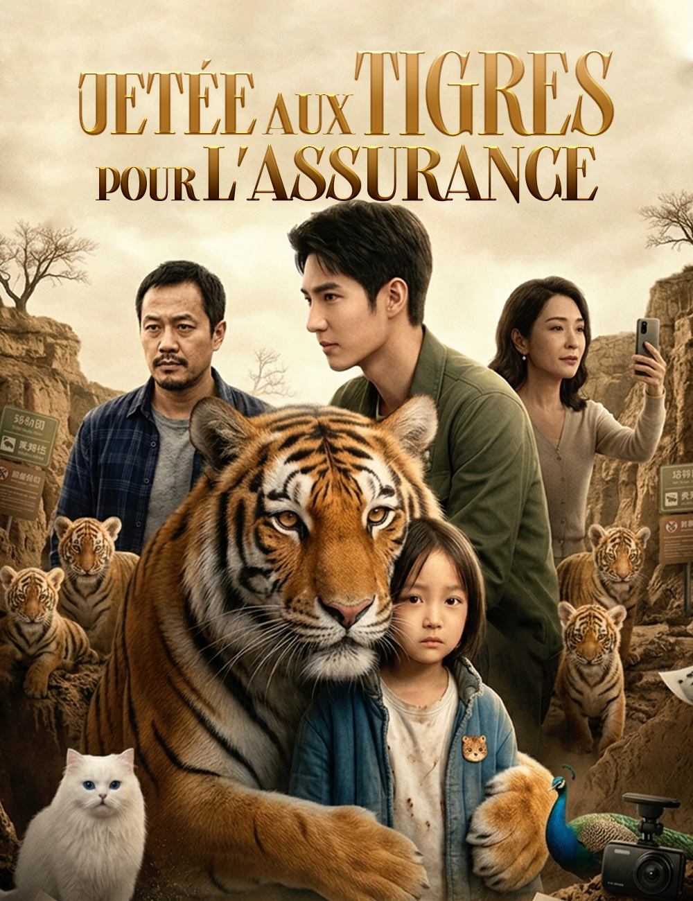 Jetée aux tigres pour l'assurance poster