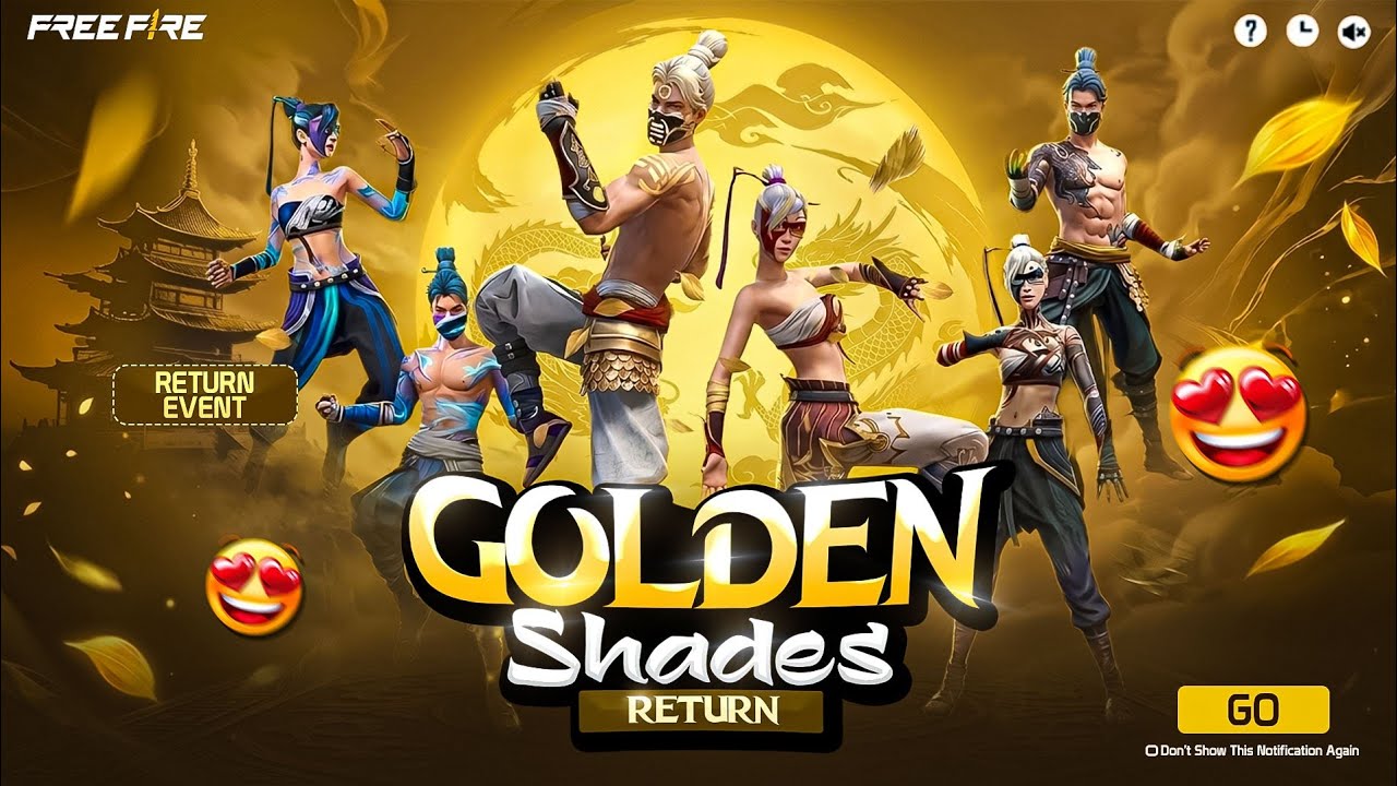 GOLDEN SHADE BUNDLE🤩RETURN CONFIRM FREE FIRE | FF NEW EVENT TODAY | FREE FIRE NEW EVENT