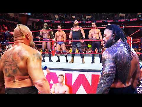 WWE 14 June 2026 Brock Lesnar VS. Oba Femi VS. Roman Reigns VS. Seth Rollins VS. All Raw SmackDown background