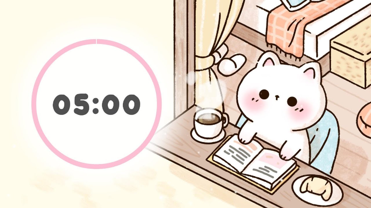 5 minute lofi Timer đ” Can a Cute Cat Help You Focus While Studying? background