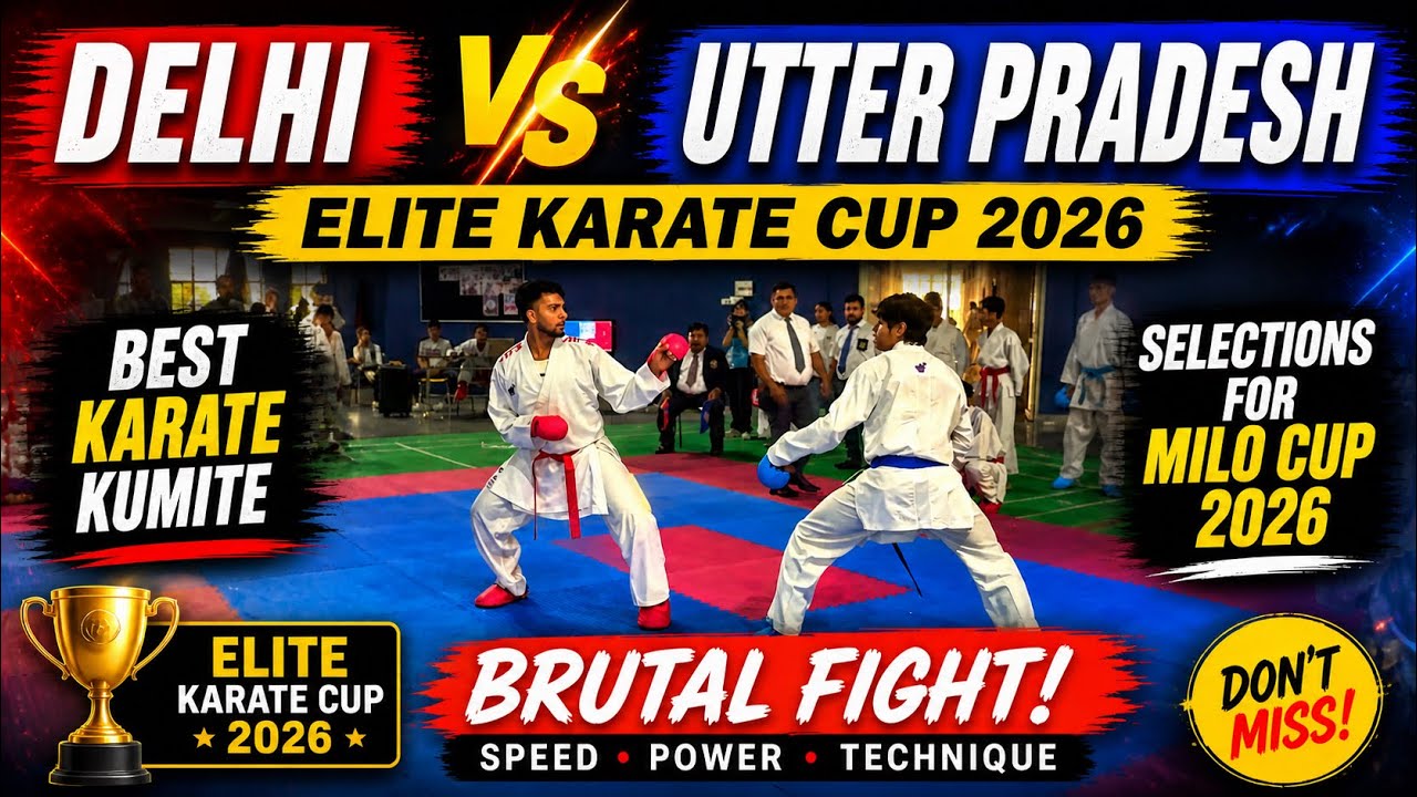 Who Will Win? ЁЯдп DELHI vs UP | Elite Karate Cup 2026 | Kumite Fight
