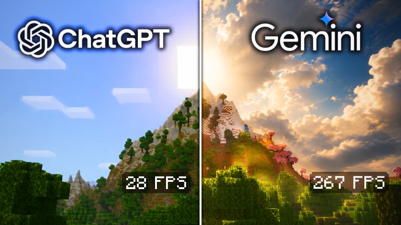 ChatGPT vs Gemini Make Minecraft Shaders From Scratch