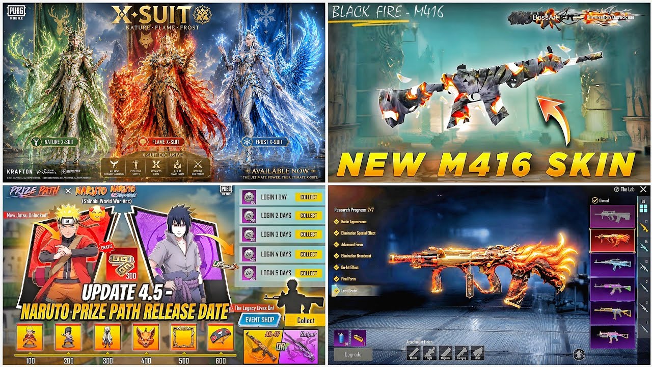 🔴 NEXT X-SUIT LEAKS 4.5 UPDATE ✅ NEW M416 SKIN LV.8 🔥 PRIZE PATH COMPLETE REWARD 😍 NEW AUG SKIN LV.8