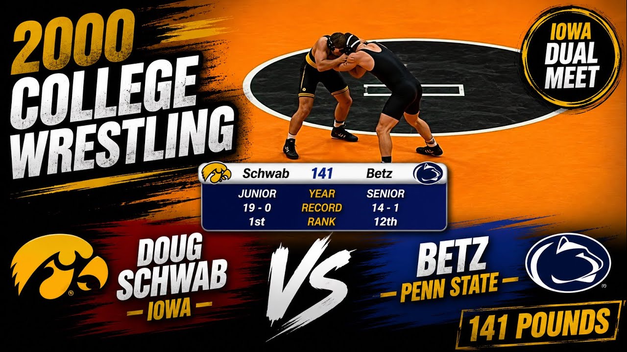 2000 College Wrestling: Doug Schwab, Iowa vs Betz, Penn State | 141 pounds