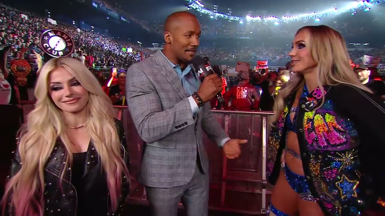 Charlotte Flair & Alexa Bliss Interview background