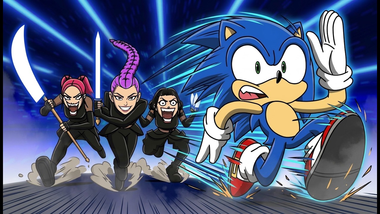 KPop Demon Hunters vs Sonic - MULTIVERSE WARS! 👹💥🥏 background