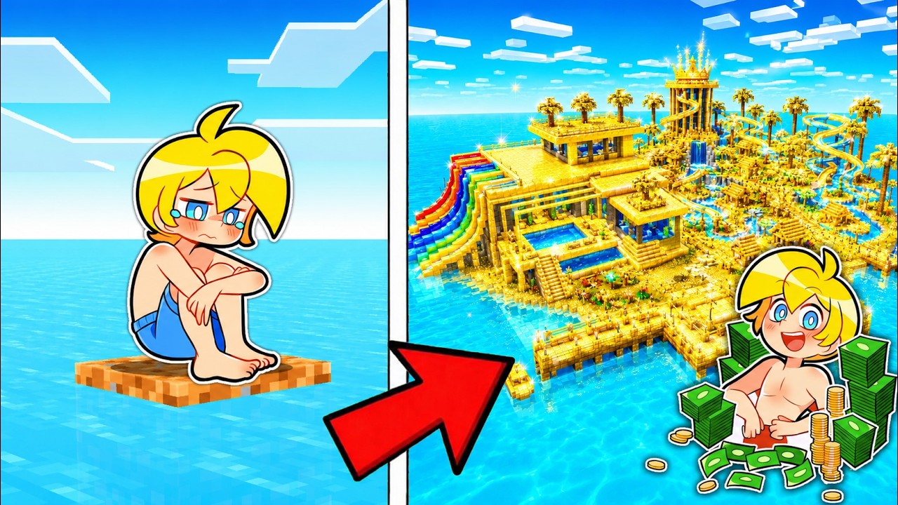 Da Blocco di TERRA a ISOLA RICCHISSIMA Su Minecraft! background