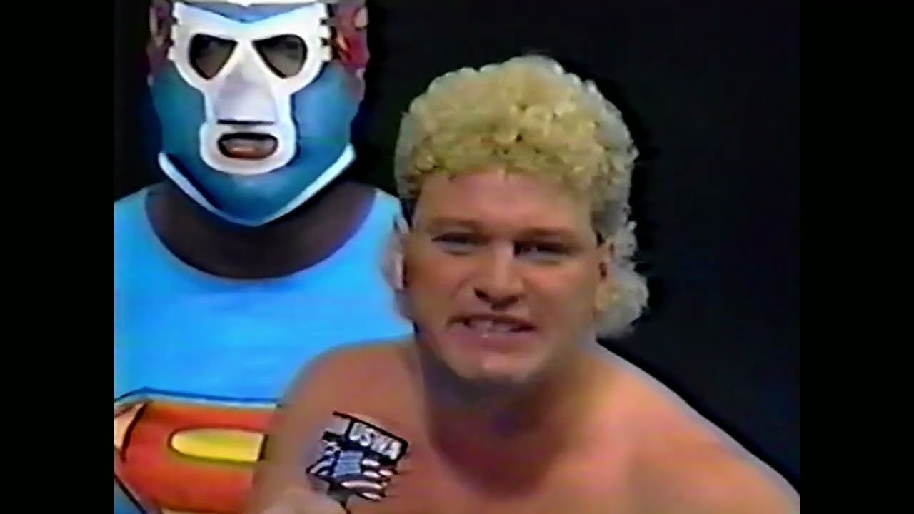 Meet Billy Travis' SUPER TEAM! - USWA 11/9/91 background