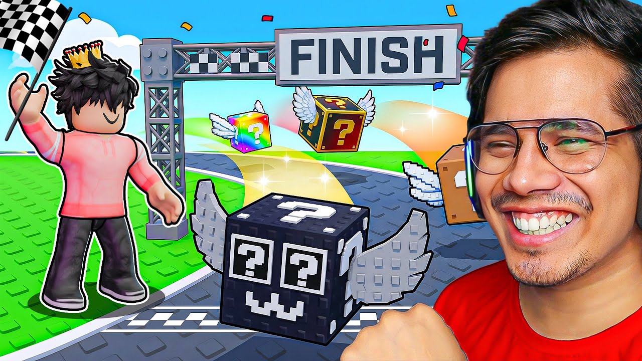 RACE A LUCKY BLOCK ROBLOX 😱 background
