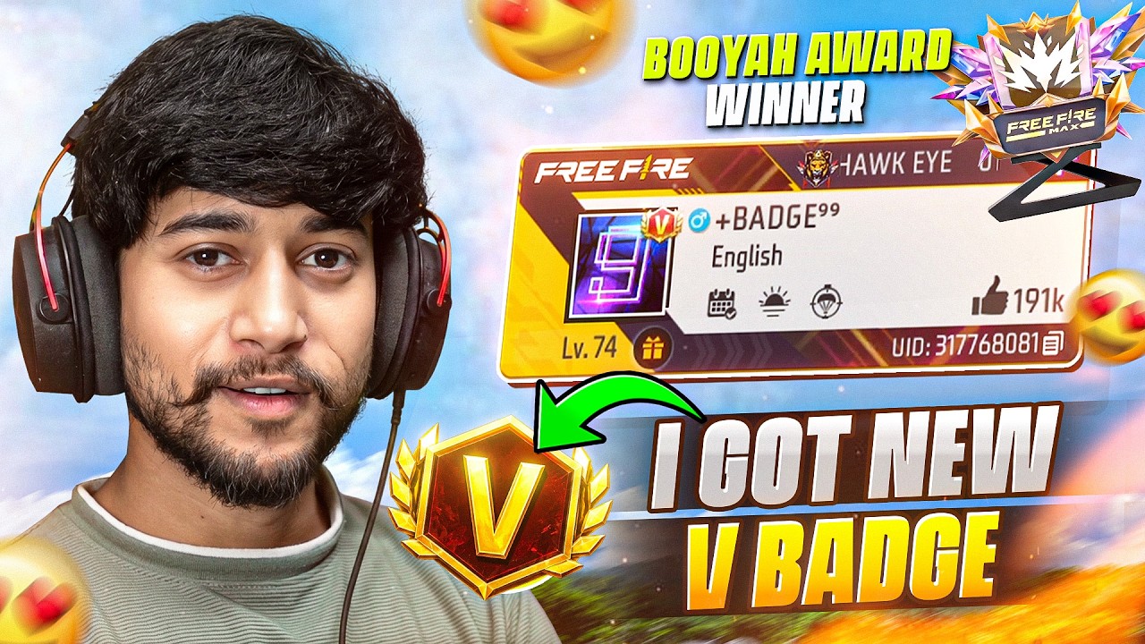 I Finally Received The Exclusive V Badge đ Free Fire background