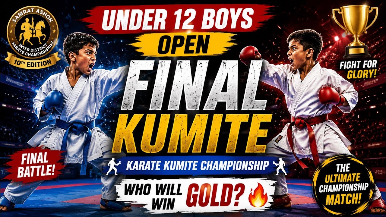 đ Under 12 Boys Open Kumite Final | 10th Samrat Ashoka Inter District Karate Championship 2026 background