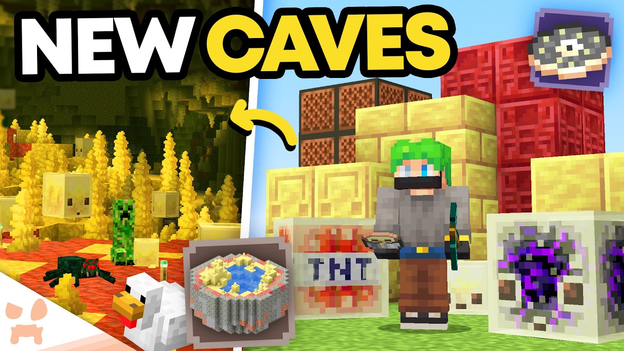 MINECRAFT CHAOS CUBED OUT NOW: BIG CAVE UPDATE, NEW BLOCKS, SULFUR CUBES + MORE!! background