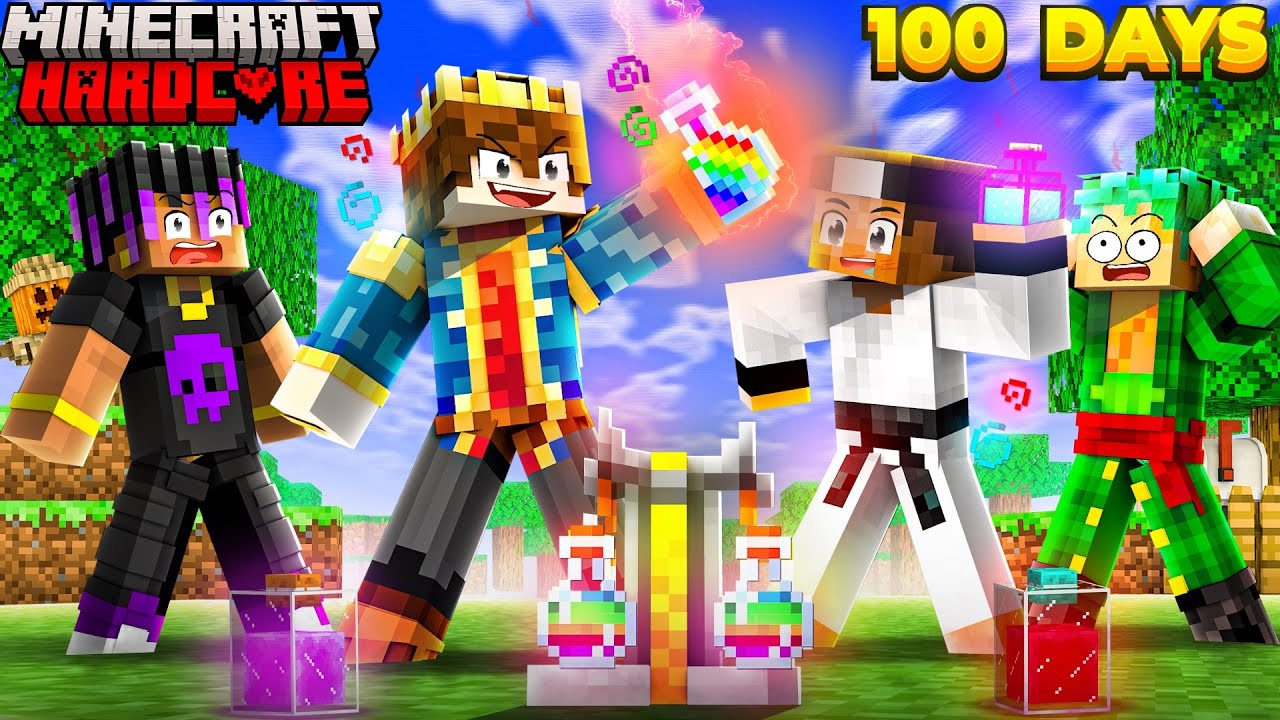 100 Days But You Can CRAFT SUPER OP POTION In Hardcore Minecraft 😱 background