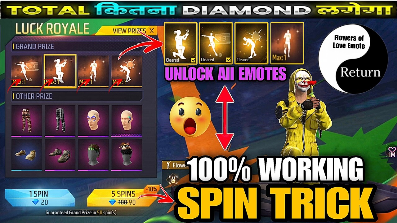 New Emote Royale Event Free Fire | Rose Emote Return | Emote Royale Event Spin Trick | FF New Event background