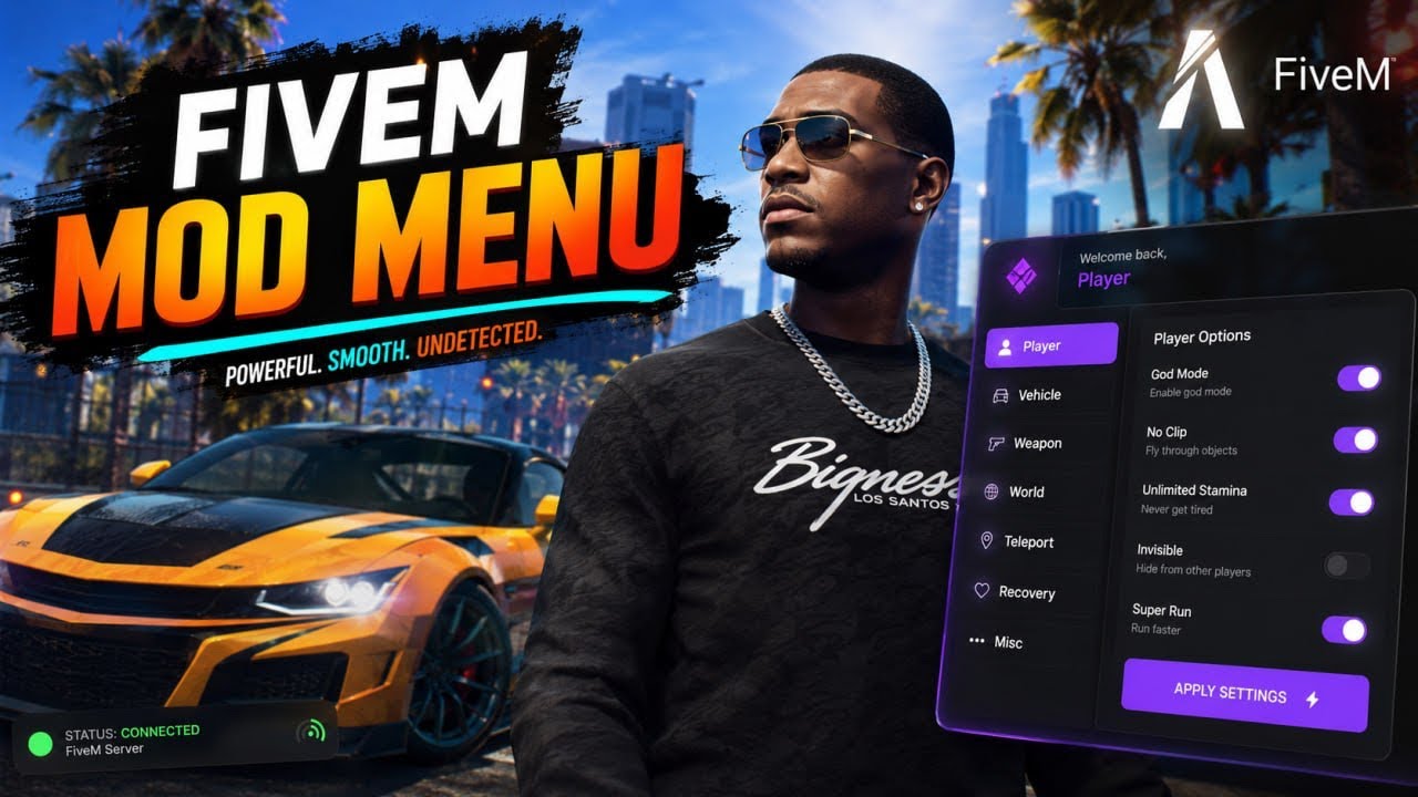 FiveM Cheat - I Became The MOST POWERFUL Player In Every RP Server | FREE FiveM Mod Menu background