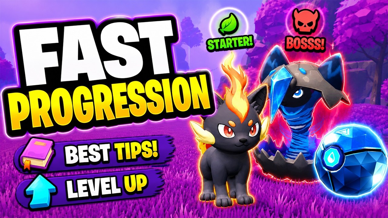 BEGINNER GUIDE in Evomon Roblox - Fast Leveling and Progression Tips background