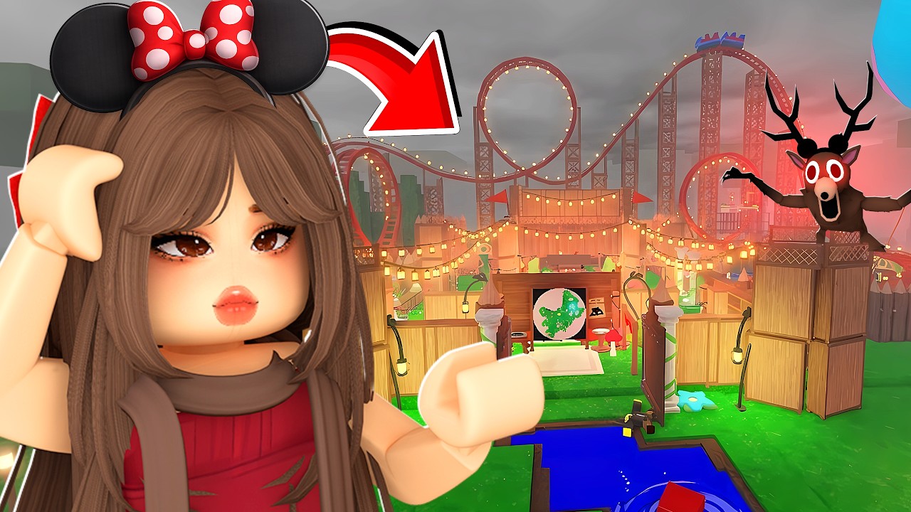 Building an AMUSEMENT PARK With the NEW Codes In 99 NIGHTS IN THE FOREST! (Roblox) background