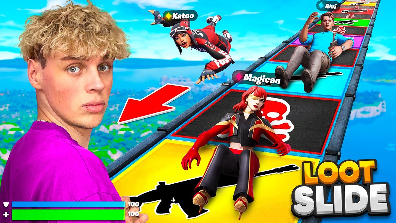 6 YOUTUBER SLIDEN für LOOT in Fortnite! 🌈