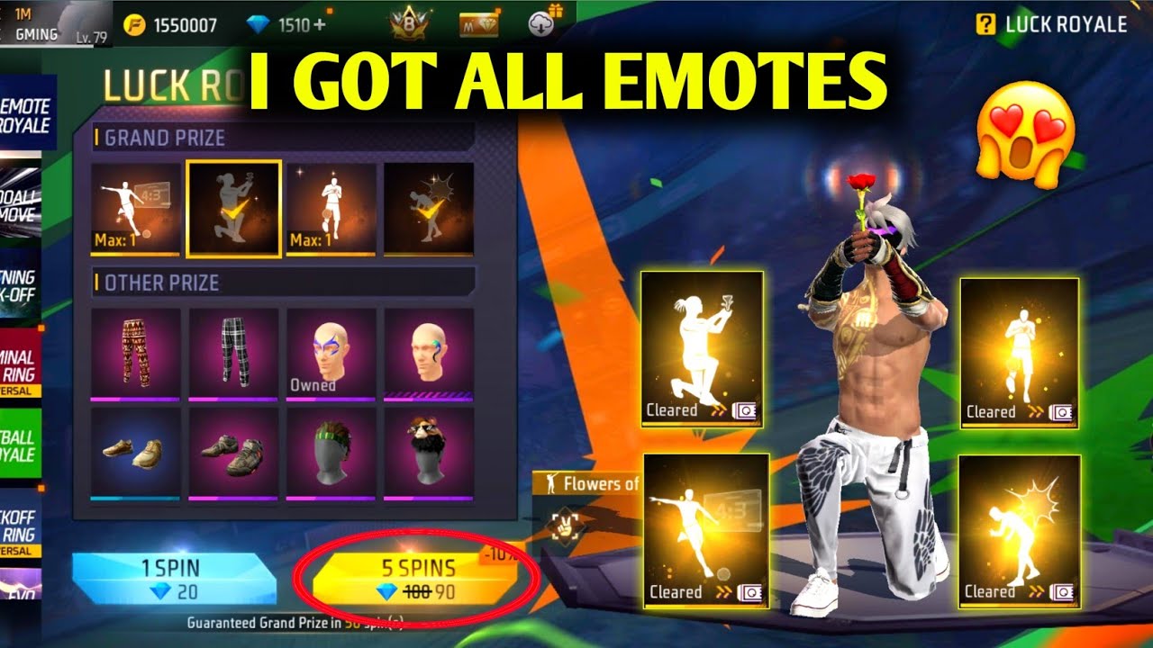 Rose Emote- One Spin Trickđ„đ±| New Emote Royale Free Fire | Free Fire New Event | Ff New Event Today