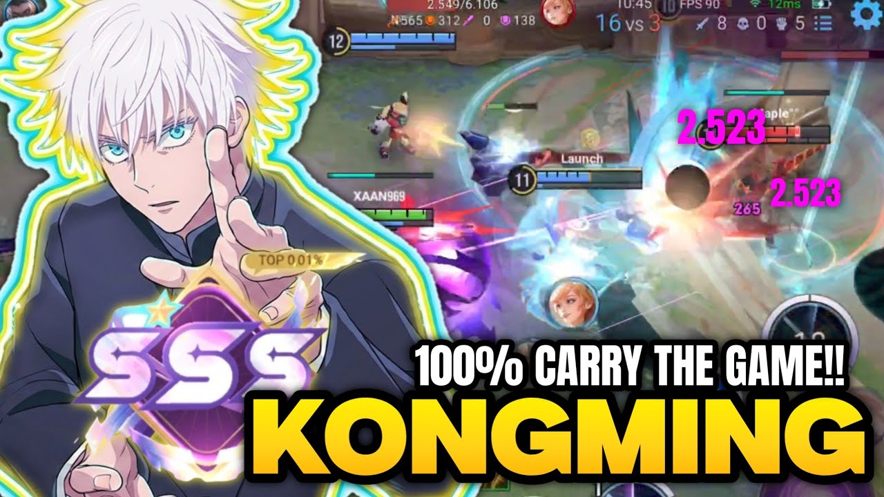 16.0 SSS!! Kongming 100% Carry The Game - Best Build For Kongming Honor Of Kings