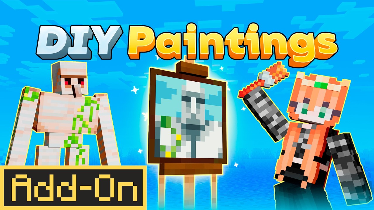 DIY PAINTING ADDON Brings Canvas Pixel Art Creation to Your Minecraft Worlds! background